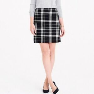 Jcrew black and white plaid skirt